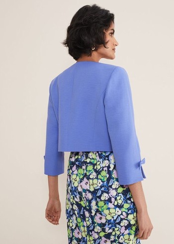 Phase Eight Zoelle Bow Detail Jackets Blue Australia | XU4672530